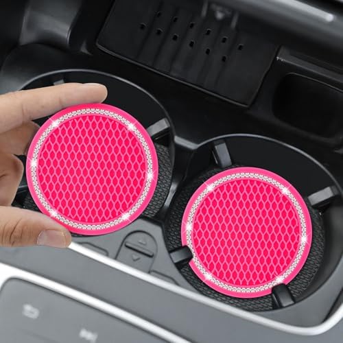 COCASES Car Coasters, 4 Pack Universal Vehicle Bling Car Coaster, Rhinestone - Image 2