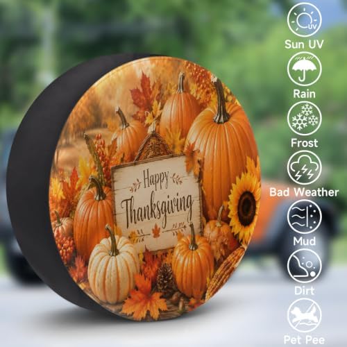 Thanksgiving Spare Tire Cover Waterproof Dust-Proof Spare Wheel Covers - Image 3