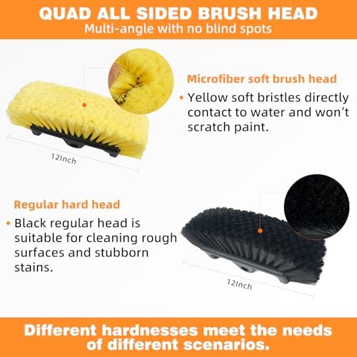 12FT Car Wash Brush with Long Handle Telescoping Extension Pole Angle Adapter - Image 2