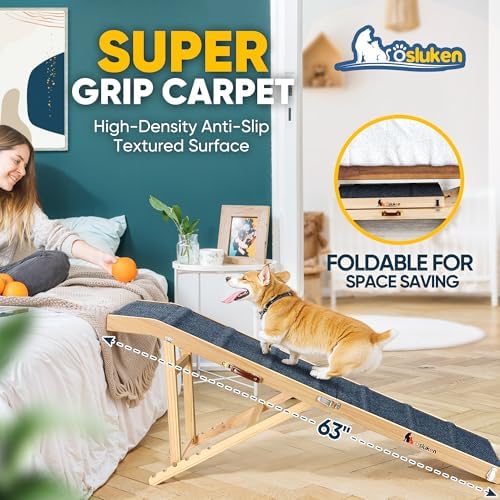 2026 Upgraded Dog Ramp for Bed, Dog Ramps for High Beds Car, High Traction - Image 5