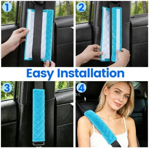 Amooca 2 Pack Seat Belt Covers Soft Shoulder Pad - Image 4