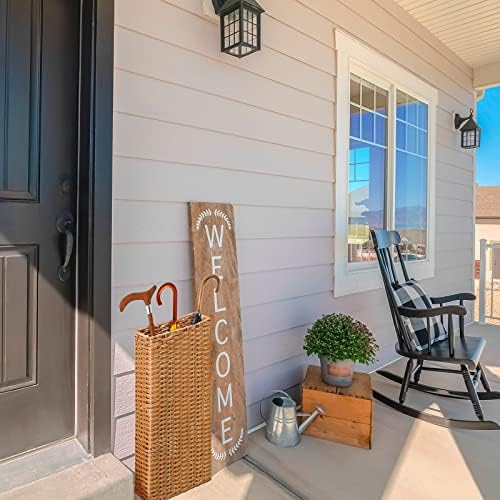 Weysat Woven Umbrella Stand for Entryway Handmade Umbrella Holder Freestanding - Image 3