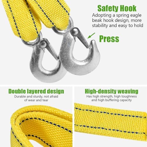 4 Pack Heavy Duty Tow Strap Rope - Image 3
