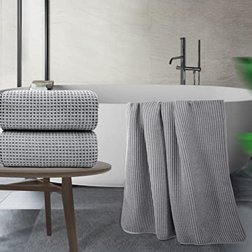 POLYTE 430 GSM Poly Blend Microfiber Waffle Bath Sheet XL Set, 35x70 in - Image 2