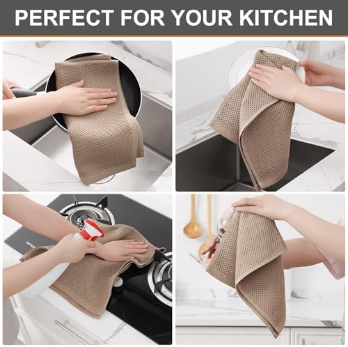 Kitinjoy 100% Cotton Waffle 4-Pack Kitchen Towels - Image 4