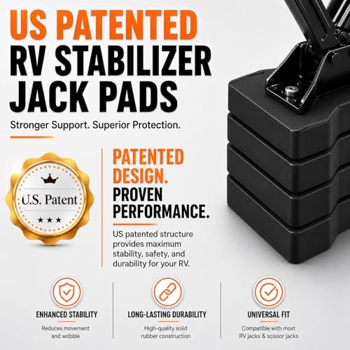 ROBLOCK RV Stabilizer Jack Pads 4 Pack, Heavy Duty Rubber Scissor Jack Leveling - Image 2
