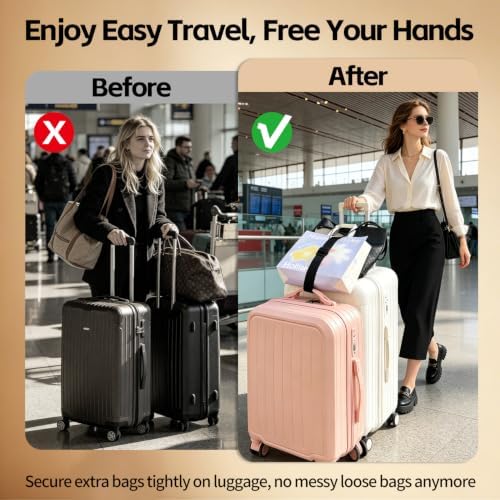 Luggage Straps for Suitcases, 2 Pack Adjustable Luggage Connector Straps - Image 2