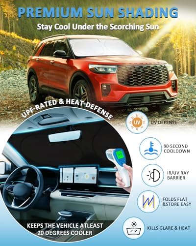 Sunshade for Ford Explorer 2020-2026 Windshield Sun Shade Protector - Image 3