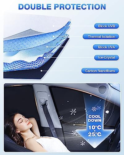 Canvcle Windshield Sun Shade for 11th Gen Honda Civic 2022-2025 2026 Side Rear - Image 4
