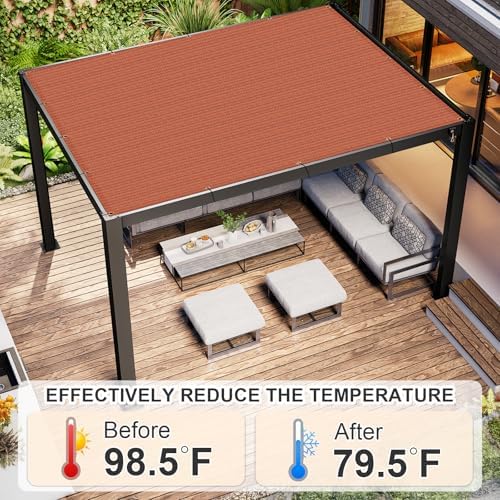 Cool Area Sun Shade Cloth with Grommets, Terra Red - Image 3