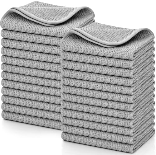 Shimeyao 20 Pcs Premium Waffle Weave Cleaning Cloths 16"x16" Reusable Absorbent by Shimeyao