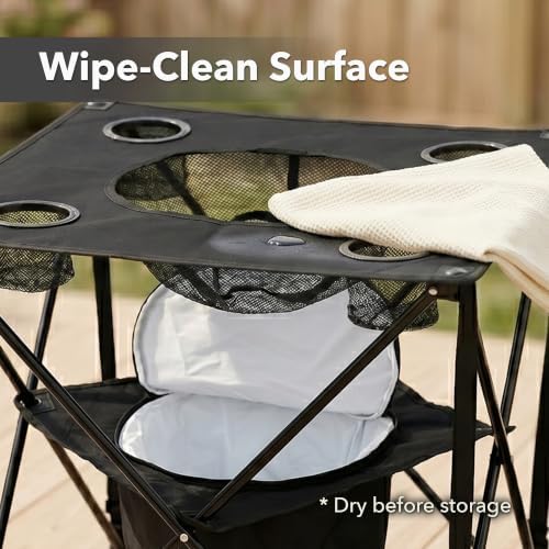 OVENTE Collapsible Folding Camping Table, Insulated Cooler - Image 7