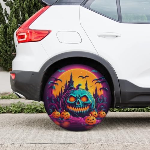 Spare Tire Cover for RV Trailer, Halloween Pumpkin Tire Covers Universal Fit - Image 6