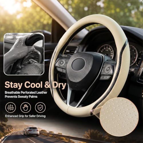 Beige Steering Wheel Cover - Image 4