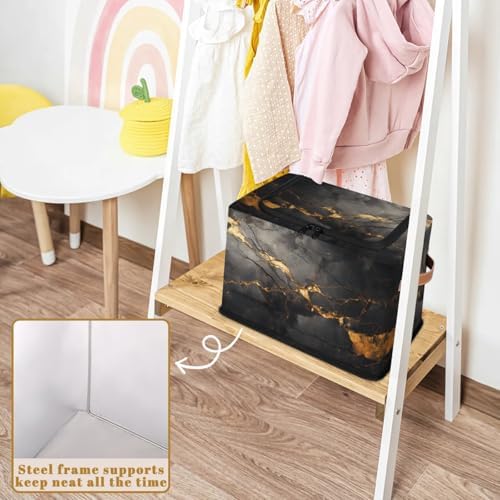 Black Gold Marble Storage Bins - Image 5