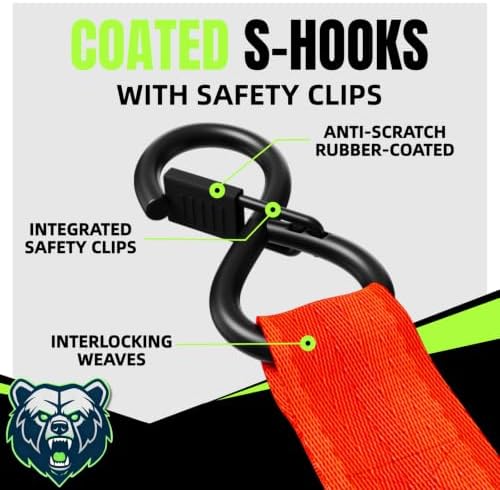 Retractable Ratchet Straps, 1 Inch x 12 Feet Heavy Duty Tie Downs, 1760lb Break - Image 5