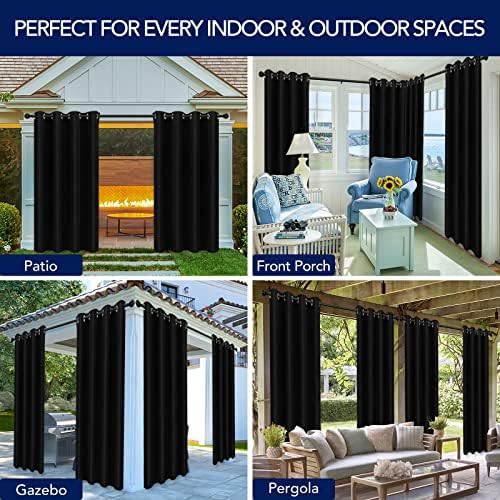 PureFit Outdoor Curtains for Patio Waterproof Weatherproof Outside Curtains - Image 5