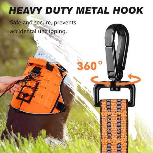Double Handle Dog Leash with Poop Bag Holder and Car Seat Belt Buckle - Image 4