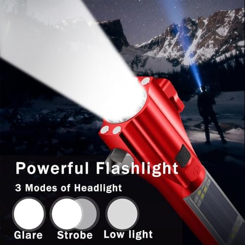 Car Glass Breaker Hammer with Flashlight, Bright Solar Torch， RescueAlarm Rescue - Image 5