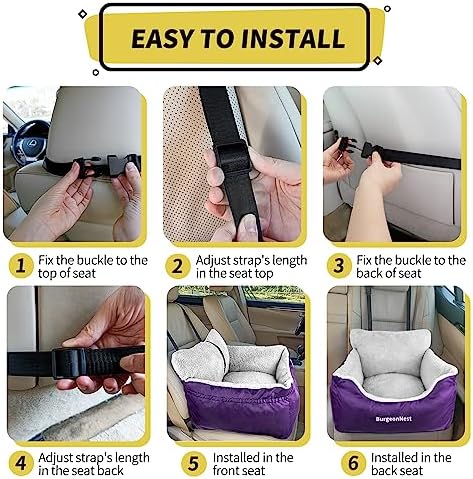 BurgeonNest Dog Car Seat for Small Dogs & Cats Under 25 lbs - Image 5