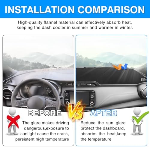 Autorder Dashboard Cover Mat for Nissan Kicks 2016-2024 Accessories Dash Cover - Image 3