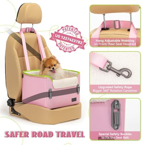 PETSFIT Small Dog Car Seat – Patented Safety Buckles – Safety Tether – Foldable - Image 3