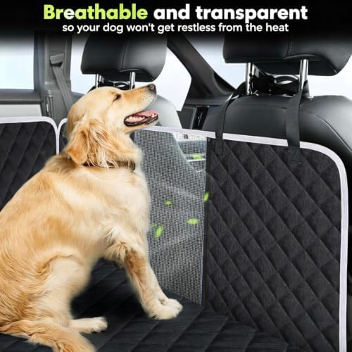 Meolsaek Dog Car Seat Cover, Mesh Window Hammock Back Seat Cover - Image 2
