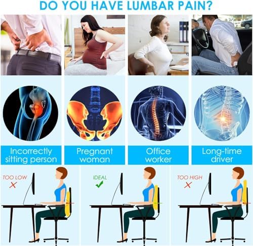 Niceeday Lumbar Support Pillow for Office Chair Car Back Support Pillow - Image 3