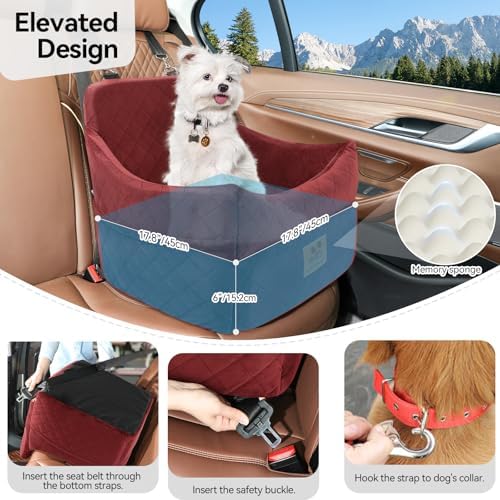 GL GLENSLAVE Dog Car Seat for Small/Medium Dogs&Cats, Thick Booster Car Seat - Image 4