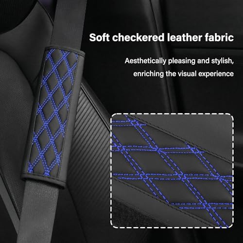 2PCS Car Seat Belt Cover Pads, Leather Seatbelt Covers Protect Shoulder and - Image 3