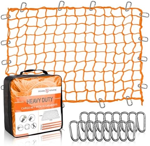 Seven Sparta 5’ x 7’ Bungee Cargo Net Stretches to 10' x 14' by SevenSparta