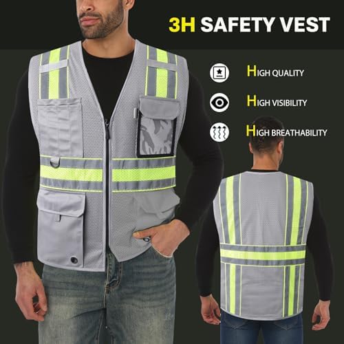 JKSafety Safety Vest for Men Women Hi Vis Relfective Vest - Image 6