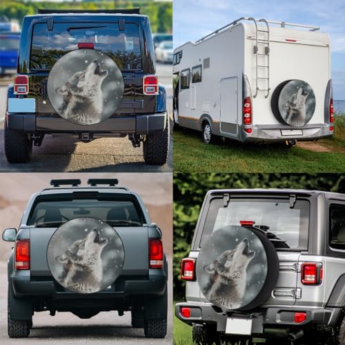 Spare Tire Cover for RV Trailer, Animal Wolf Tire Covers Universal Fit for - Image 7
