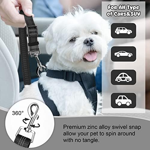 BWOGUE 2 Pack Dog Seat Belt for Car, Adjustable Nylon Headrest Restraint - Image 5