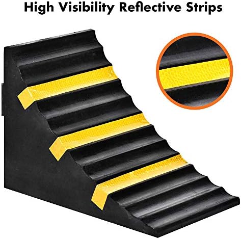 2 Pack Black Heavy Duty Extra Large Solid Rubber Wheel Chock - Image 4