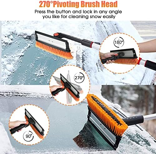 FOVAL 47.2" Extendable Ice Scraper Snow Brush - Image 3