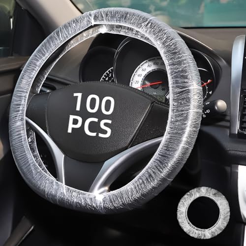 100PCS Disposable Steering Wheel Covers, Disposable Steering Wheel Protector by Yhalyea