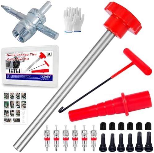 Quick Change Tire Valve Tool Kit, Tire Valve Stem Core Quickly Replacement Tool by Richcat