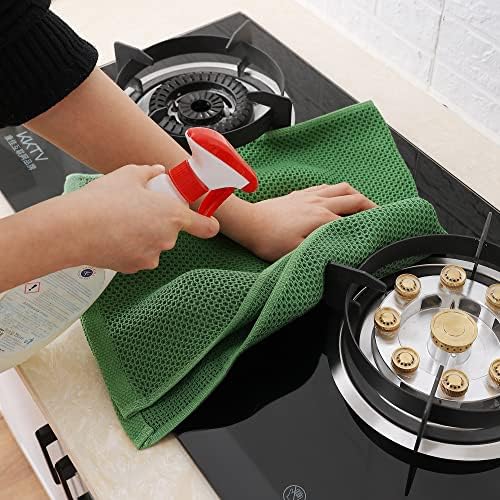 Homaxy 100% Cotton Waffle Weave Kitchen Dish Towels 6-Pack, Grass Green - Image 5