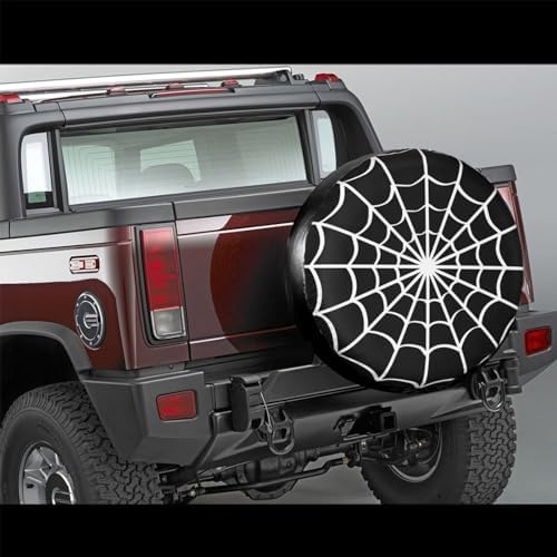 Spider Web Black Spare Tire Cover Waterproof Dust-Proof Tire Wheel Covers - Image 2