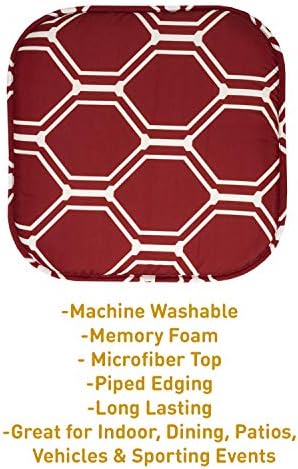 Sweet Home Collection Chair Cushion Memory Foam Pads Honeycomb Pattern Slip Non - Image 2