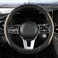 Szttswamp Car Steering Wheel Cover, Microfiber Leather Beige 14.5-15 Inch by Szttswamp