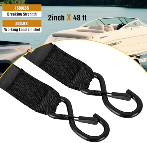 Nilight Tie Down Kits 2 PCS 2" x 48" Adjustable Boat Trailer Straps - Image 5