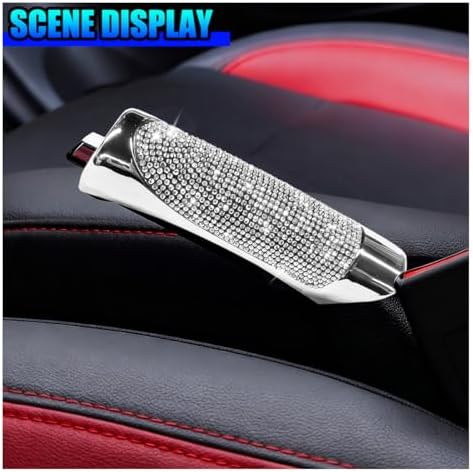 Bling Car Handbrake Cover, ABS Rhinestone Automotive Brake Levers Anti-Scratch - Image 4