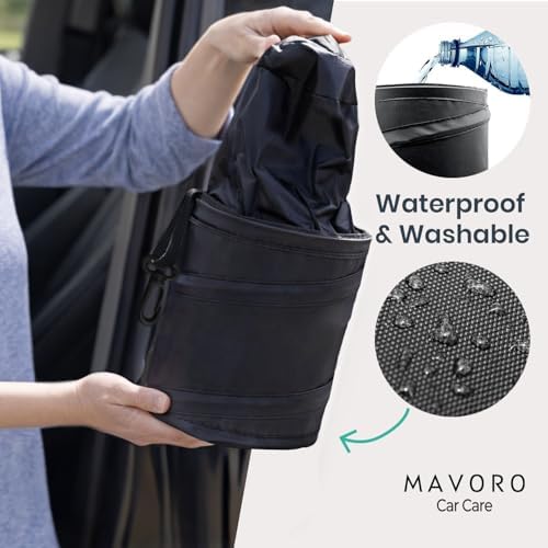 Mavoro Car Trash Can | Waterproof | Collapsible Pop-Up | 1 Gallon | 2-Pack - Image 6