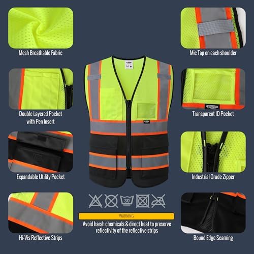 JKSafety Safety Vest for men women Hi Vis Vest - Image 2