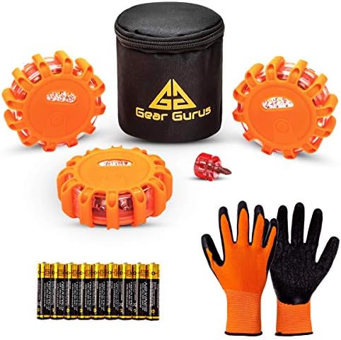3 Pack LED Road Flares Kit by Gear+Gurus