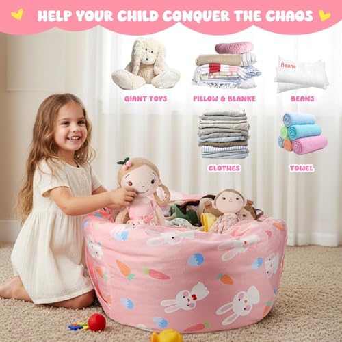 Children's Bean Bag Cover for Soft Toys 24 x 24 x 19.7 in - Image 3
