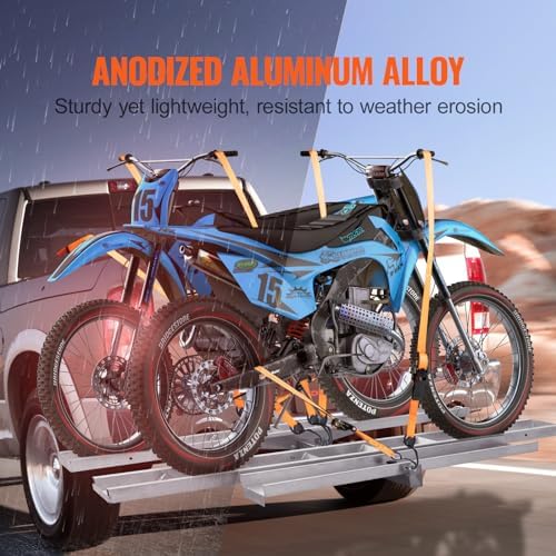 VEVOR Motorcycle Carrier, 600 LBS Aluminum Motorcycle Carrier Hitch Mount - Image 3