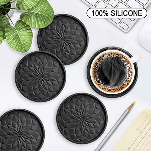 ME.FAN Silicone Coasters with Holder, Drinking Coasters - Image 2